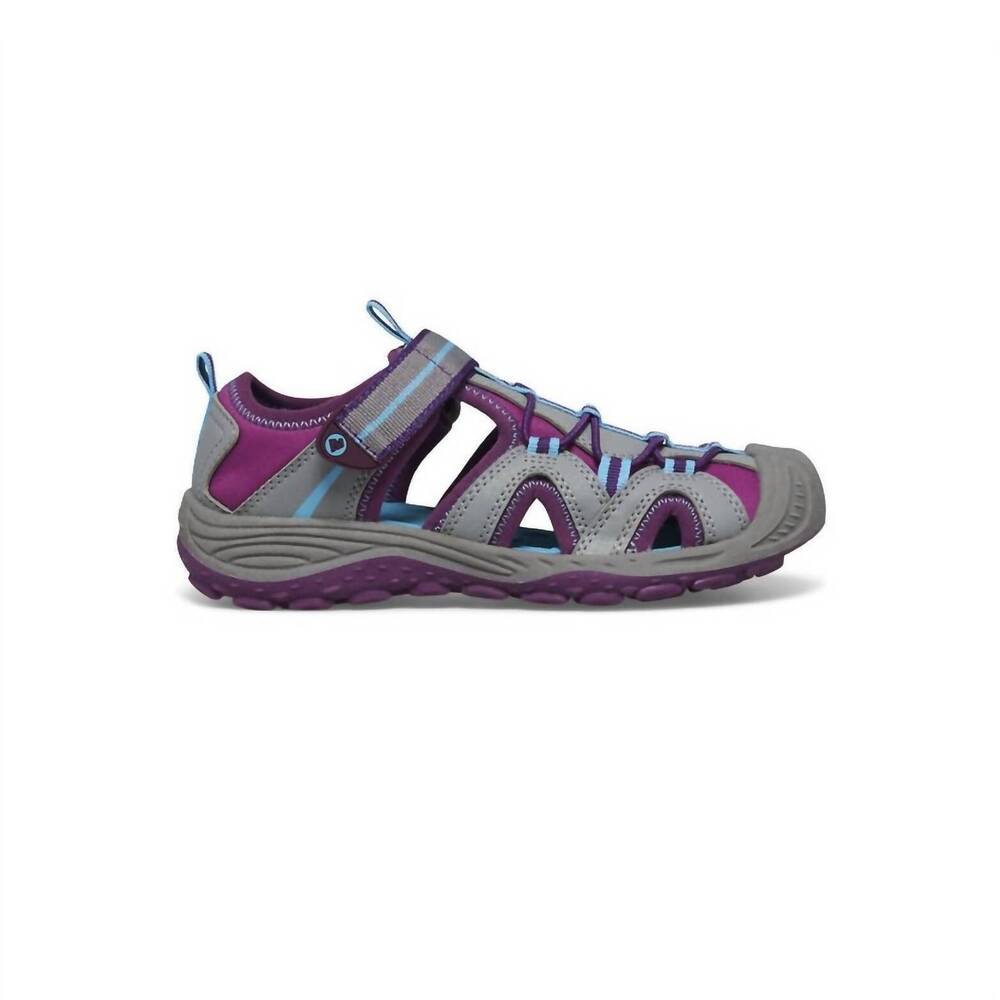NEW MERRELL kids' hydro 2 sandal in grey/berry